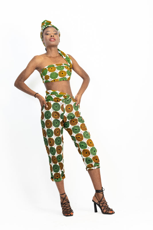 Print Short Set With Head Scarf™-Designed By BLACKPEARL's SECRET