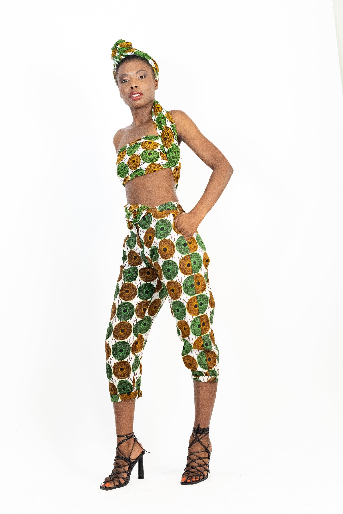 Print Short Set With Head Scarf™-Designed By BLACKPEARL's SECRET