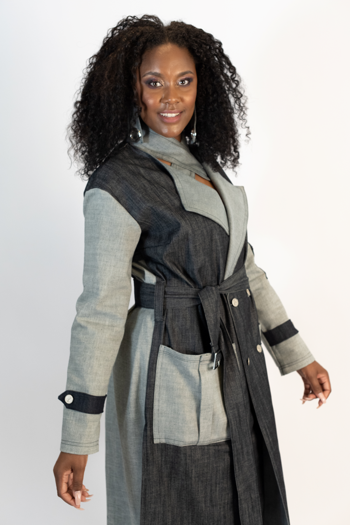 Grey Unique Stylish Coat™ - Designed By  CINDRA ACCESSORIES