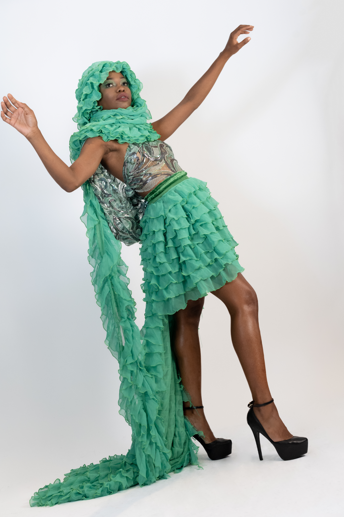 Green Leave Dress- Designed By LILY CHOU
